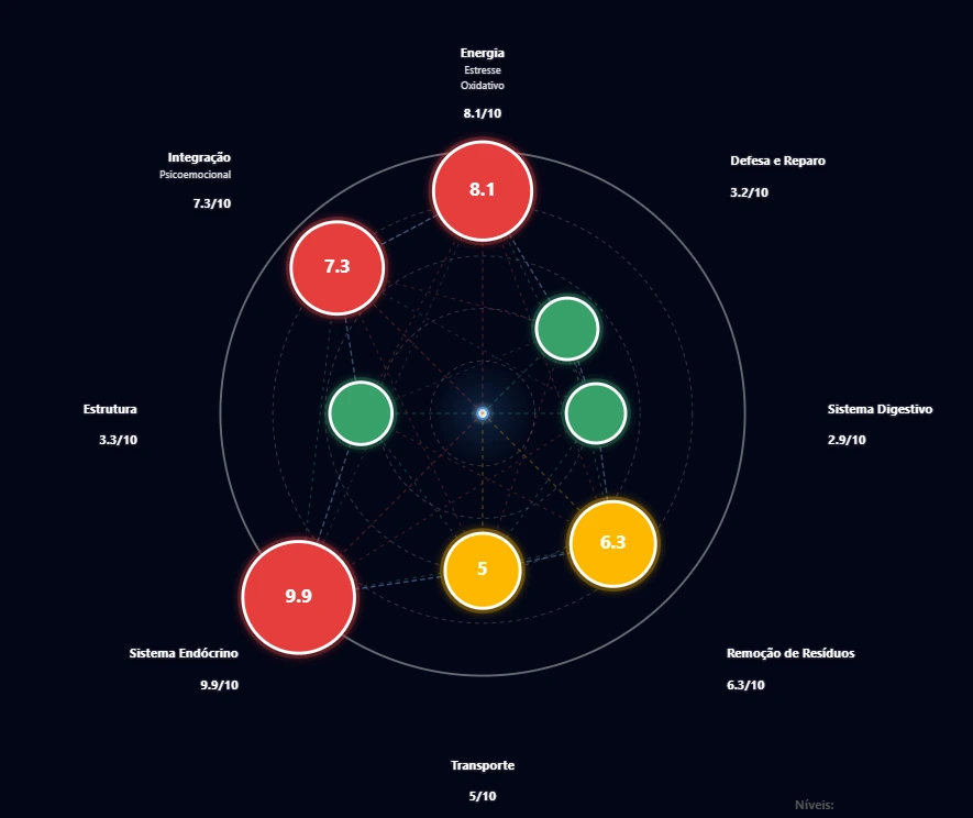 Visual da teia funcional usada como apoio de organização do caso